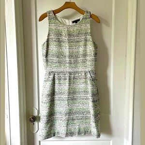 Banana Republic Textured Green and Blue Boucle Knit Sheath Dress